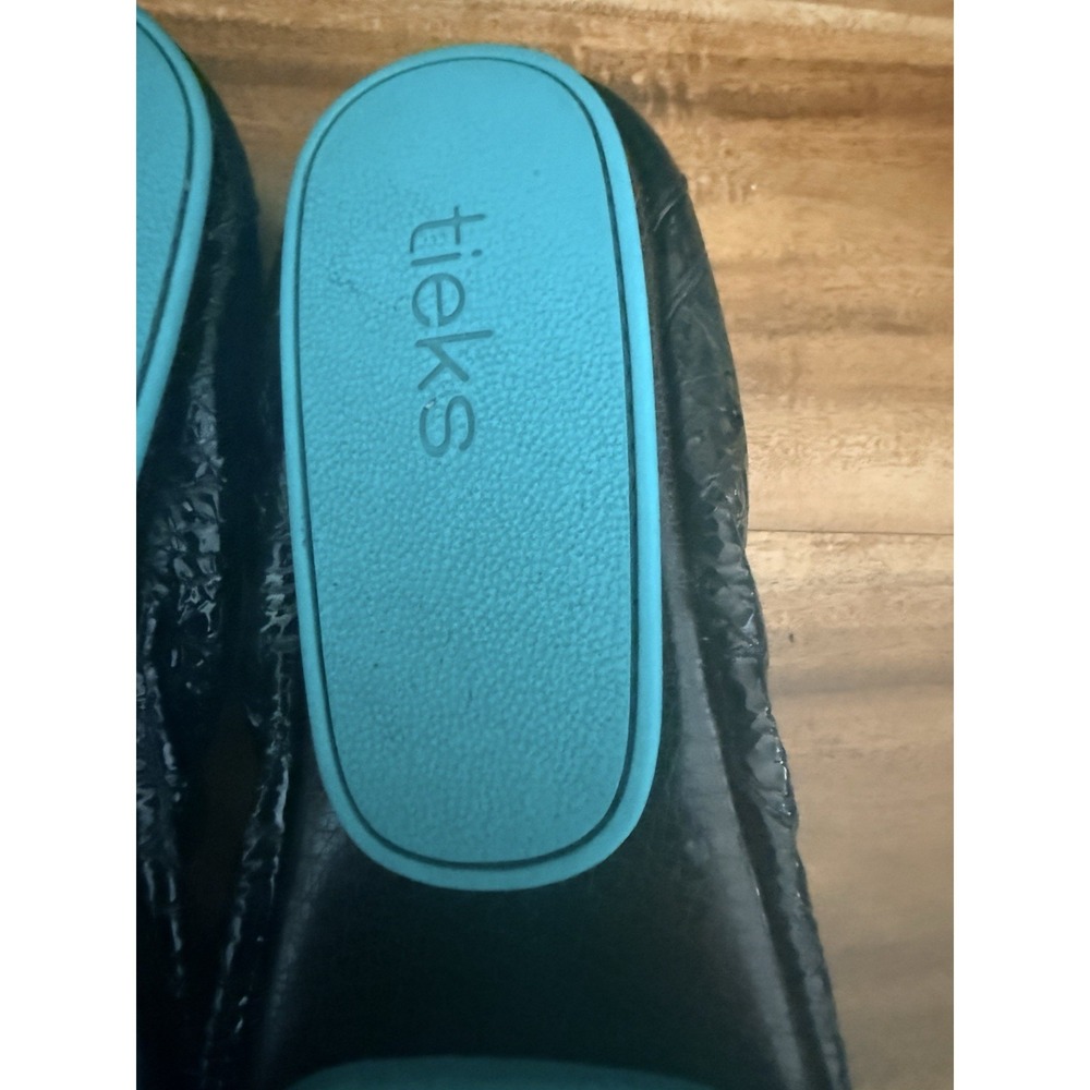 Tieks Gavrieli Size 11 Obsidian Black Croc Patent Leather Ballet Flats Fast Ship - Picture 11 of 13